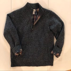 L.L. Bean Full-Zip Lambswool Sweater, Men’s Medium Tall